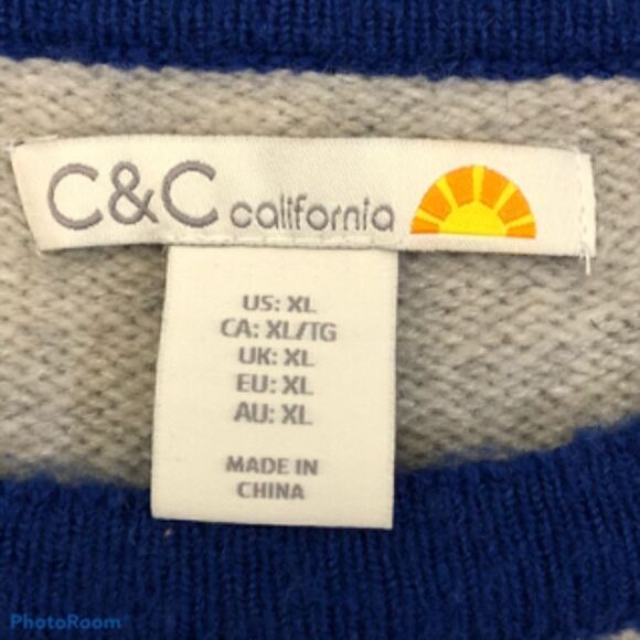 C & C california Color Block Sweater Wool Blend - Picture 4 of 4